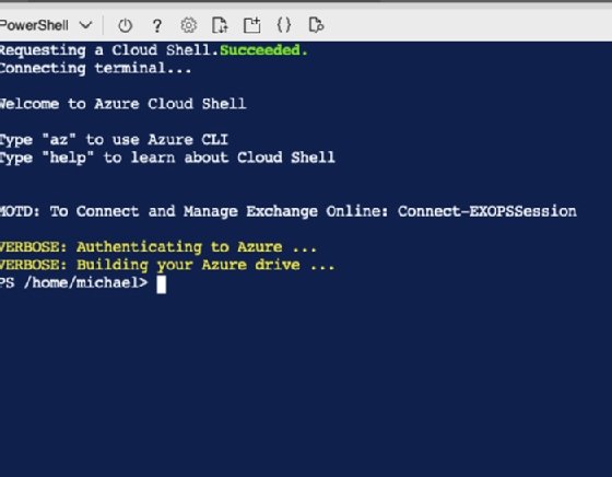 Azure Cloud Shell welcome screen