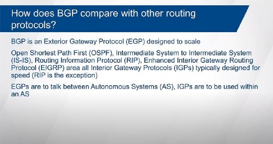 How does BGP compare with other routing protocols?