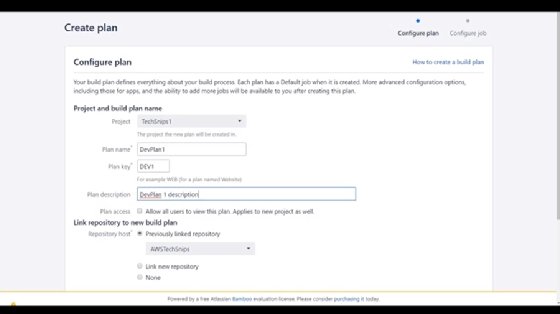 Create a plan screen in Bamboo.