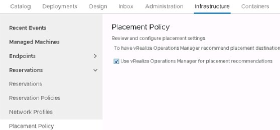A policy for creating placement recommendations
