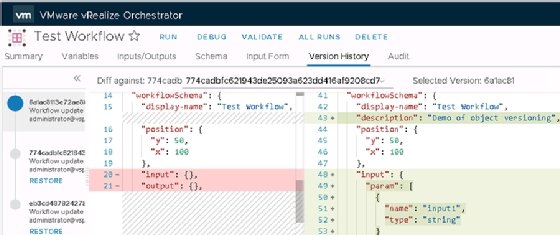 How changes are highlighted for version control