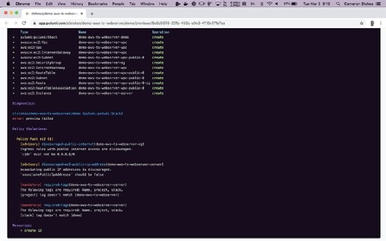 Pulumi CrossGuard policy as code