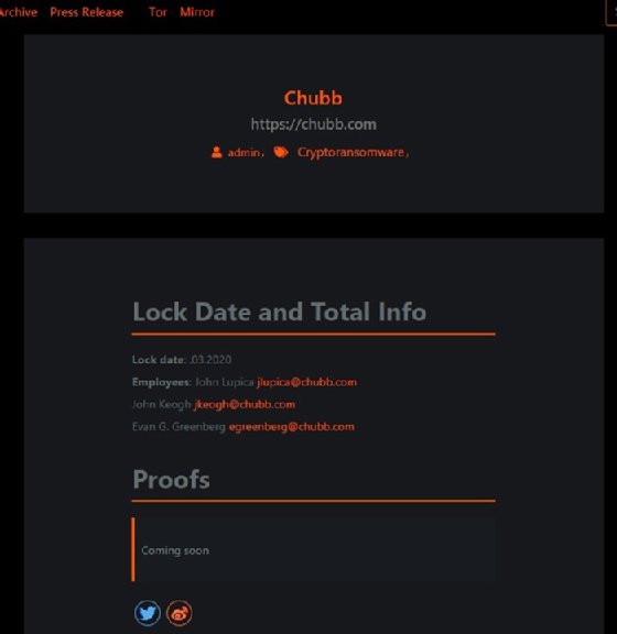 Chubb ransomware