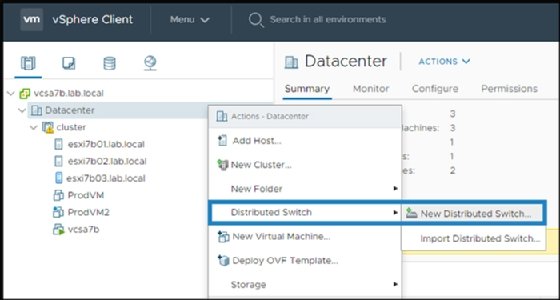 Create new vSphere Distributed Switch