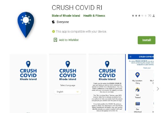 CRUSH COVID RI app