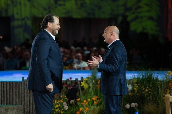 Marc Benioff and Keith Block at Dreamforce 2019
