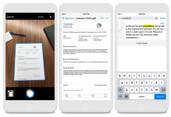 Dropbox mobile interface