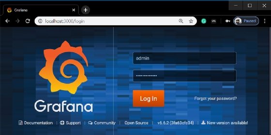 Grafana dashboard login