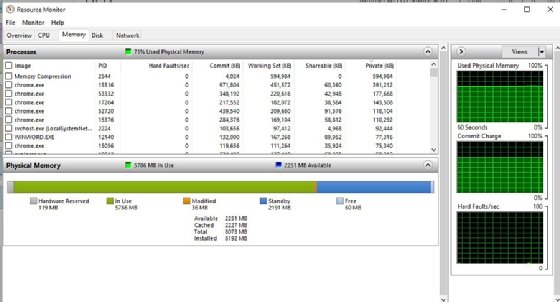 Real-time memory monitoring
