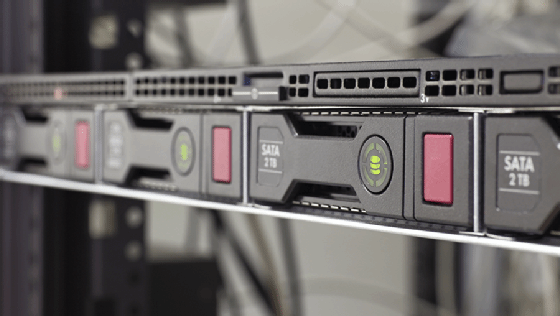 Rack server in metal frame