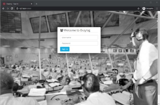 Graylog sign-in screen