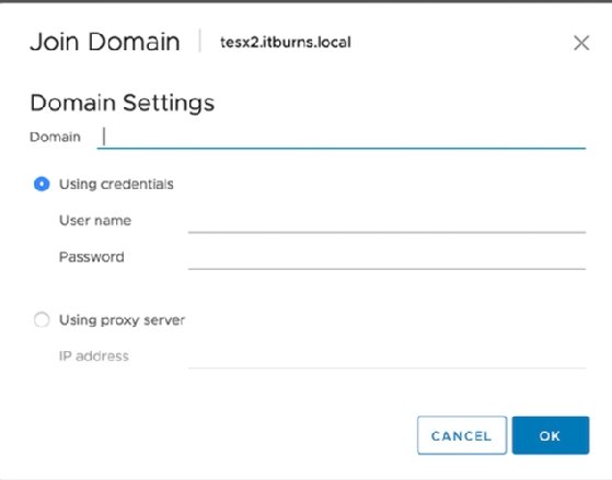 Joining the domain dialog box
