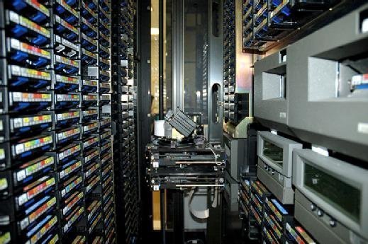 photo of an automated tape library