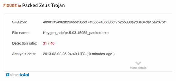 Packed Zeus Trojan