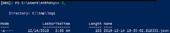 PowerShell debugger log