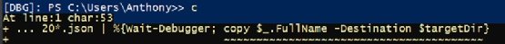 Debugging in PowerShell verification