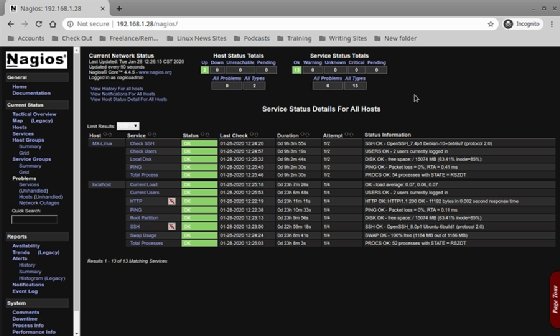 Nagios hosts dashboard