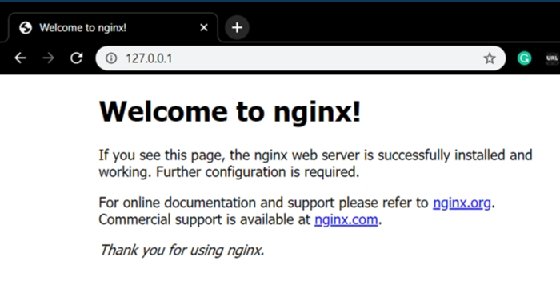 Nginx deployed in a Kubernetes container