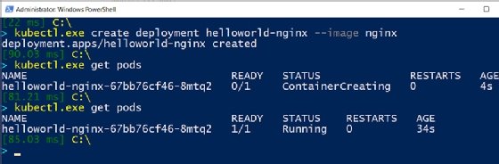 Kubernetes command kubectl for container status
