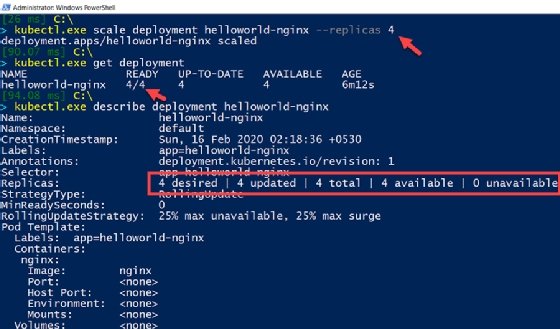 check container deployment for number of replicas