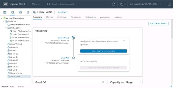 Screenshot of content library and templates