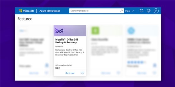 Screenshot of Metallic in Azure Marketplace
