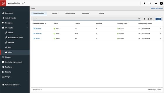 screenshot of NetBackup 8.3