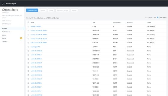 Screenshot of Nutanix Objects 2.0