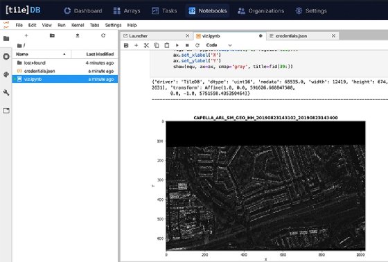 TileDB database with arrays