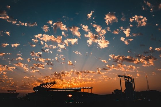 KC Royals Kauffman Stadium at sunset