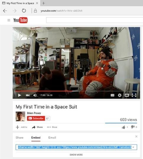 YouTube embed code