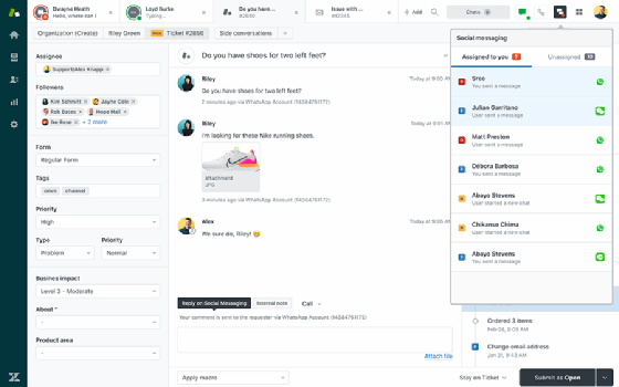 Zendesk Social Messaging screenshot