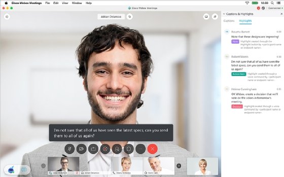 Screenshot of Webex