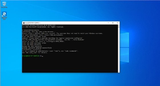 Linux running on Windows Subsystem for Linux