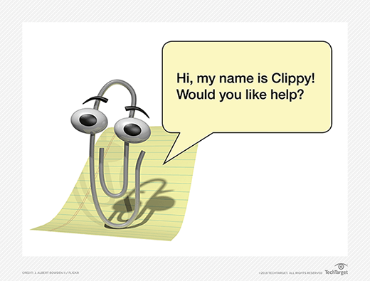 Clippy, a Microsoft chatbot