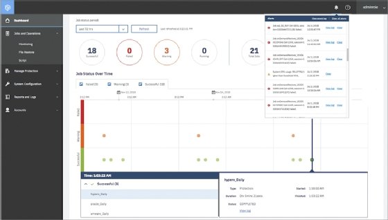 Screenshot of IBM Spectrum Protect Plus