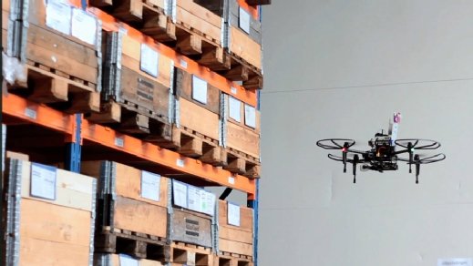 Boers & Co. inventory drone at work inside factory 