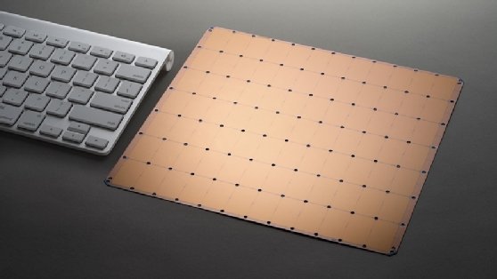 Cerebras WSE chip compared to keyboard