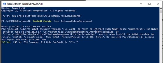 Exchange Online PowerShell module install