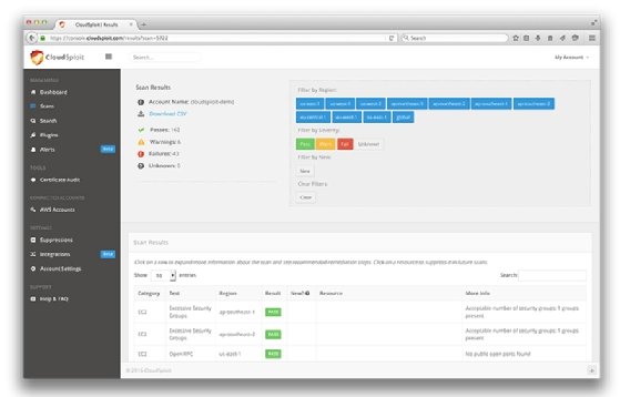 CloudSploit UI