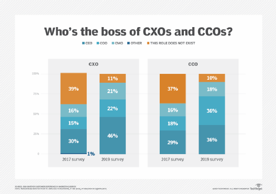 Chart describing chief customer officer and chief experience offices' rise to prominence