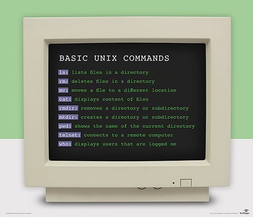 nine basic Unix commands