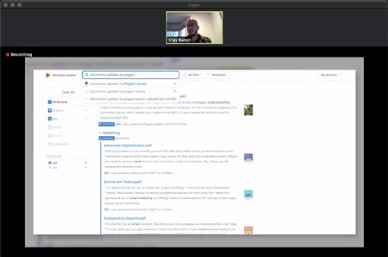 Interface of Elastic Workplace Search