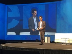 Best-selling author Malcolm Gladwell giving conference keynote