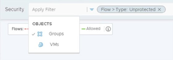 Options to filter groups or VMs