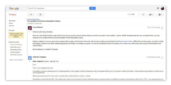 Google Knative governance announcement