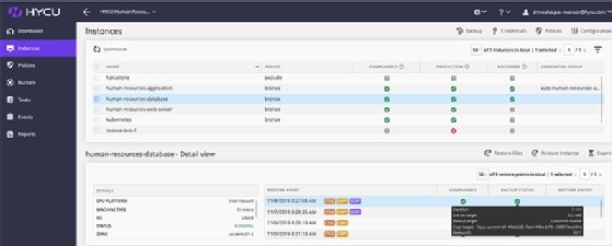 Screenshot of HYCU backup for Google Cloud Platform