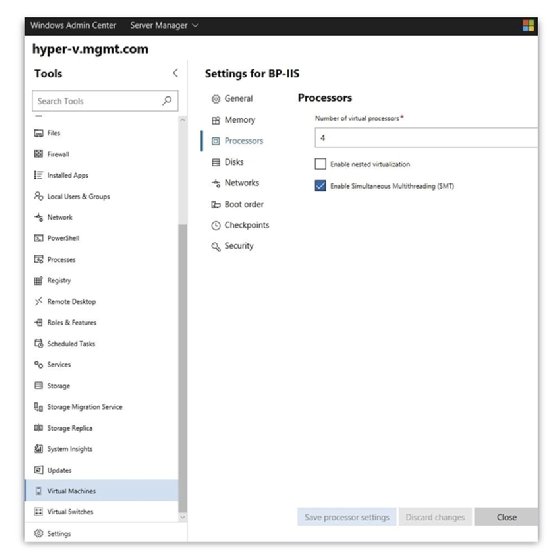 Screenshot of SMT settings