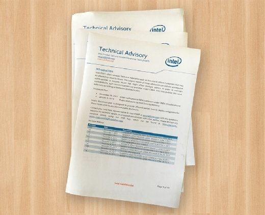 Intel security advisory