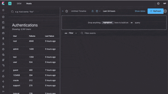 Elastic SIEM UI